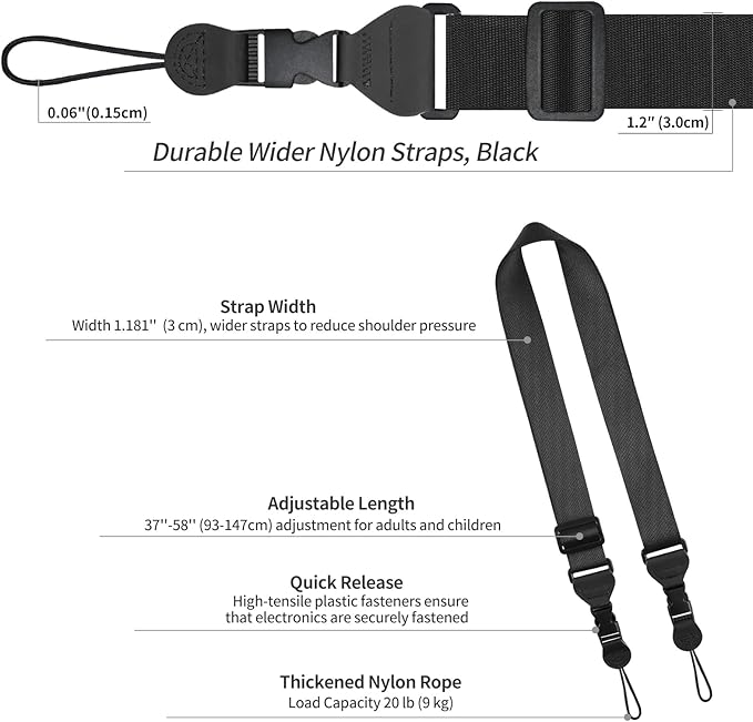 FIEIL Universal Shoulder Strap, Replacement Nylon Neck Lanyard, Comfortable - Image 6
