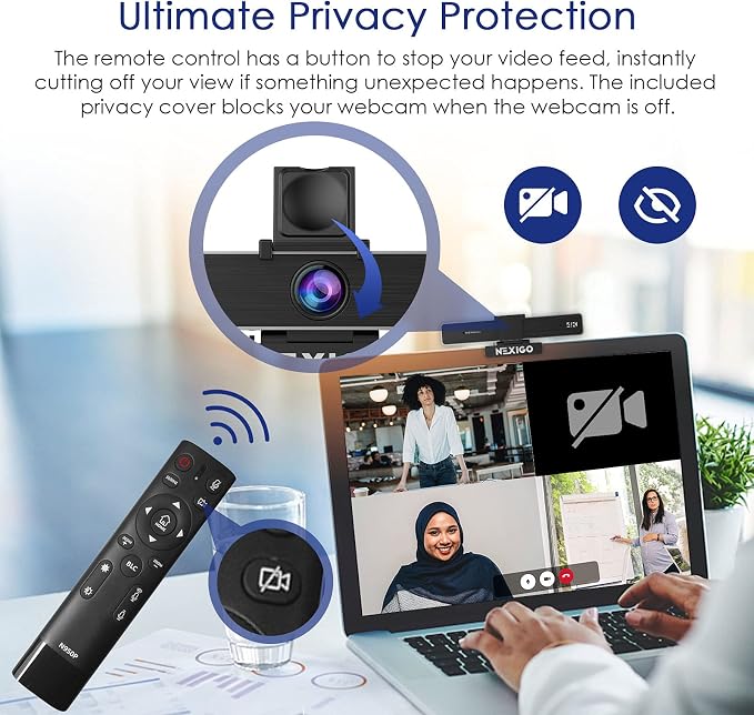Zoom Certified, NexiGo N950P 4K Zoomable Webcam, RF Remote, Sony_Starvis Sensor - Image 8