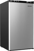 EUHOMY 3.2 Cu.Ft Mini Fridge with Freezer, Single Door Compact Refrigerator, Energy Saving, Mini Refrigerator Adjustable Thermostat, Mini fridge for Bedroom, Dorm, Office, Silver by EUHOMY