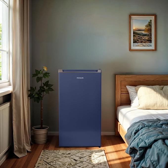 Frigidaire Mini Refrigerator, Compact Freezer Compartment, Adjustable Thermostat Control, Reversible Door, Contemporary Series, 3.2 cu ft, Blue - Image 12