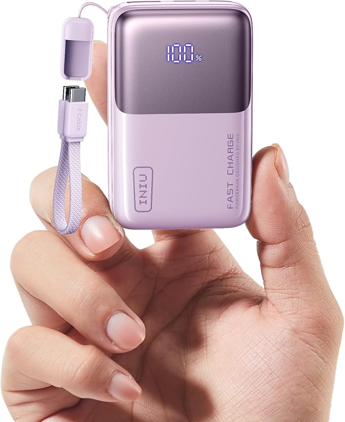 INIU Pocket Size Portable Charger, Ultra Small 10000mAh 45W PD Power Bank, Fast Charging Battery Pack, Travel Essentials Powerbank for iPhone 17 16 Pro Air, Xiaomi 17 Pro Max 16 15 14, Samsung S24 etc by INIU
