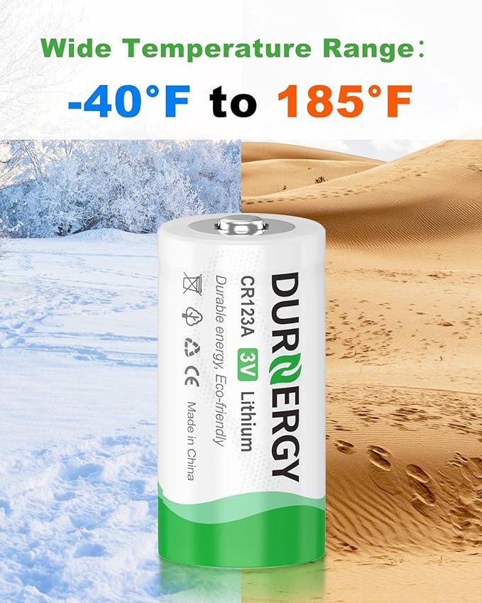 DURNERGY CR123A 3V Lithium Battery 20 Pack, 10 Years Shelf Life, 123 Batteries - Image 4
