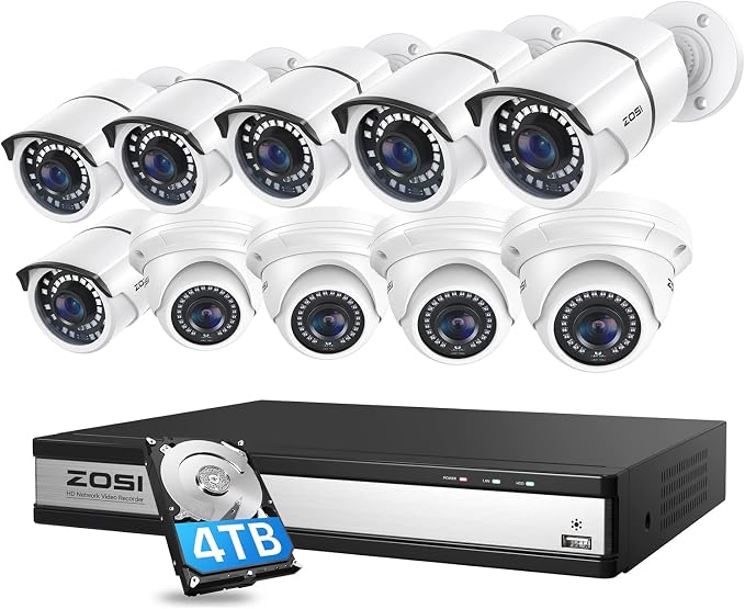 ZOSI 4K 16CH PoE Security Camera System by ZOSI