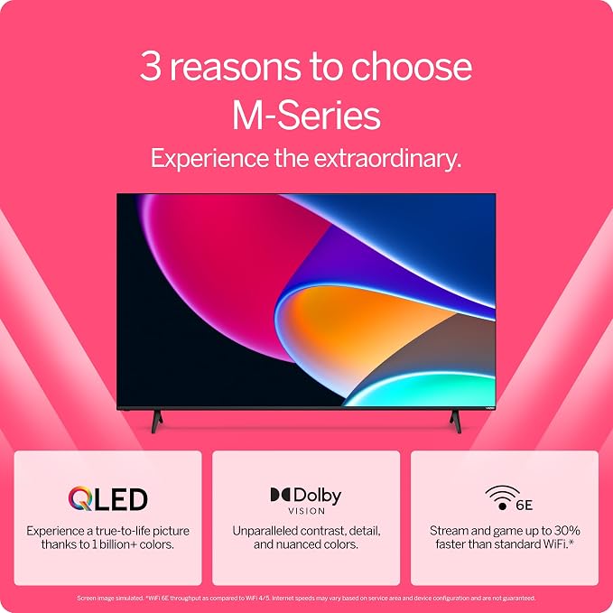 VIZIO 43-inch MQ6 Series 4K QLED HDR Smart TV w/Dolby Vision, WiFi 6E, Bluetooth Headphone Capable, AMD FreeSync & Alexa Compatibility, M43Q6M-K04, 2023 Model - Image 4