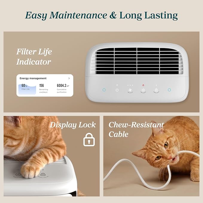 LEVOIT Smart Air Purifier for Home Pets Large Room Vital Pet White | Washable Pre-filter, Dual Sensors for Floating Pet Hair & Allergens, High-Carbon Filter for Dander & Odor, Smart APP Control - Image 8