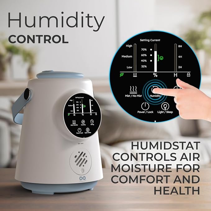 Everlasting Comfort 2.5L Top Fill Humidifier – Upgraded Easy to Clean 20HR Runtime Cool Mist Air Moisturizer for Bedroom, Home, Nursery & Large Room, Whisper-Quiet Soothing Hydration for Baby & Kids - Image 5