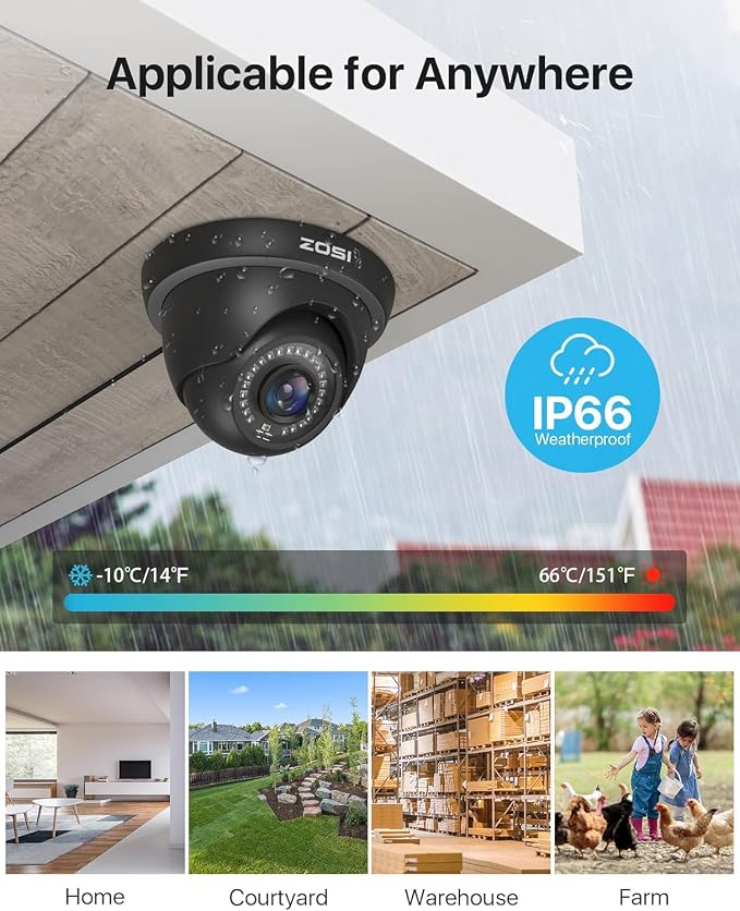 ZOSI 1080P HD Security Camera Indoor Outdoor, 1920TVL 2.0MP 4-in-1 HD - Image 4