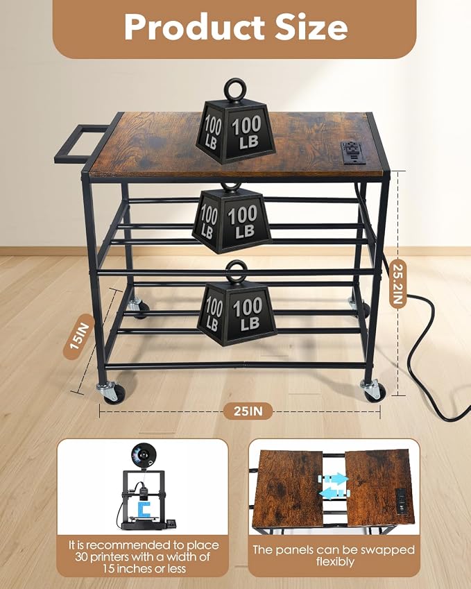 3D Printer Stand with Filaments Storage-Small 3D Printer Table - Image 4