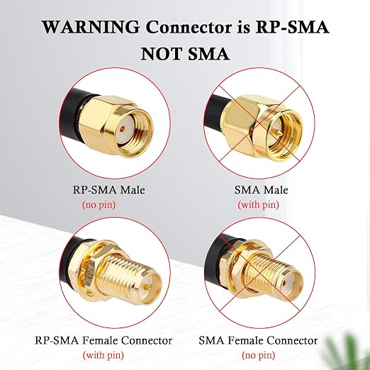 RP-SMA Male to RP-SMA Female Bulkhead Cable 10FT, RG58 Coaxial Cable - Image 3