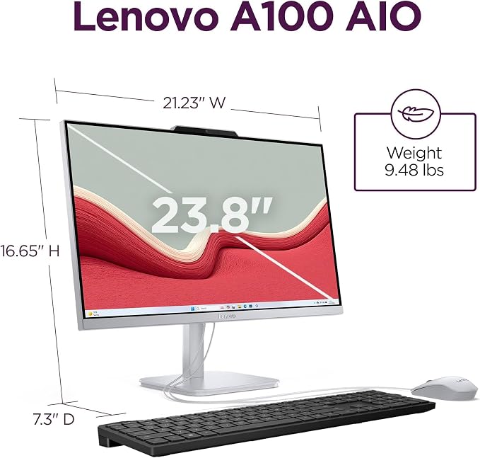 Lenovo IdeaCentre 24 FHD AIO Desktop Computer, 8GB RAM, 512GB PCIe SSD | 2026 for Home and Office, Intel 8-Core Processor(up to 3.8 GHz), WiFi 6, BT 5.2, RJ-45, HDMI & Mouse, Windows 11 - Image 5