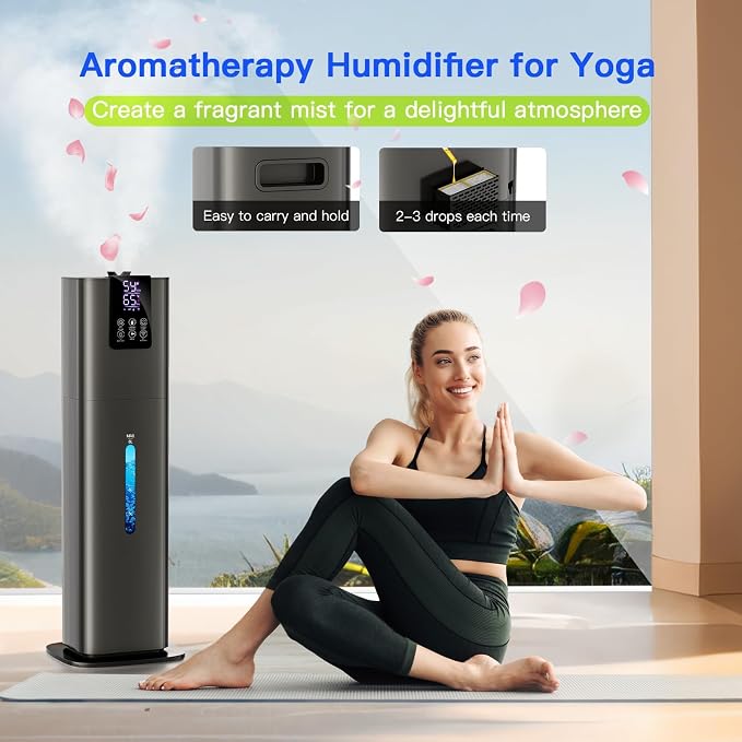 Smart Humidifiers Large Room Bedroom Home, 2.11Gal(8L) Quiet Top Fill Cool Mist Humidifier, Smart App & Remote Control, 3 Speed Humidifier with 360° Nozzle, Humidity Setting for Baby Office(Gray) - Image 8