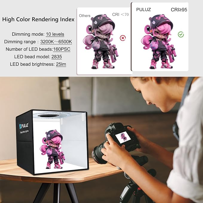 16"×16" Professional Photo Studio Light Box, PULUZ Portable Foldable Light Box - Image 5