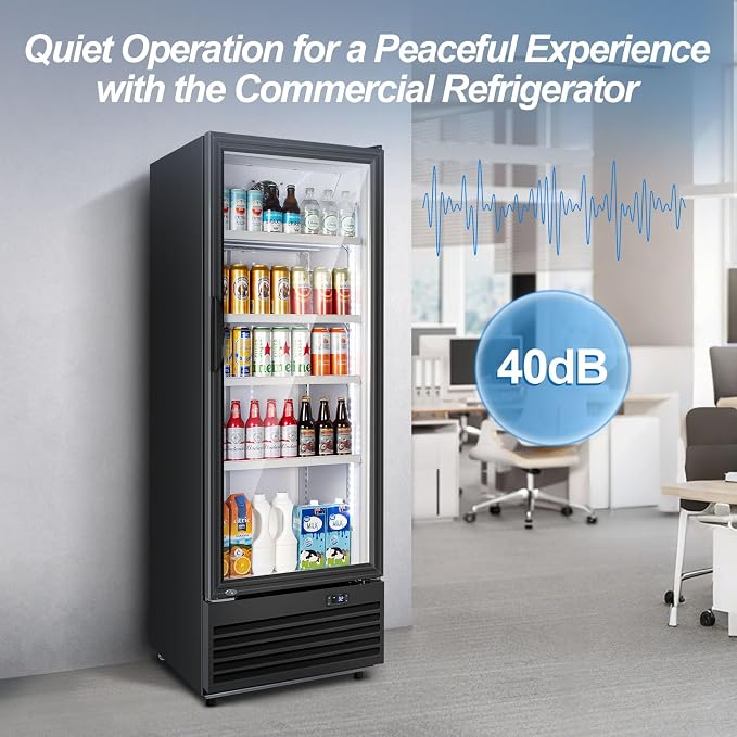 Glass Door Beverage Display Refrigerator 350L 590 Can Black | Fast cool, low noise, self-closing door, glass door, for store/office - Image 2
