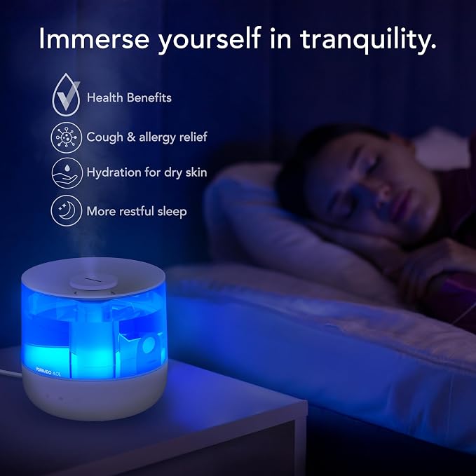 Vornado MISTIC 4 Whole Room Ultrasonic Humidifier, Top-Fill, Aromatherapy, 1-Gallon Tank, 3 Mist Settings, Ambient Lighting, Whisper-Quiet, Included Scent Pads, Air Humidifier for Kids and Home - Image 5