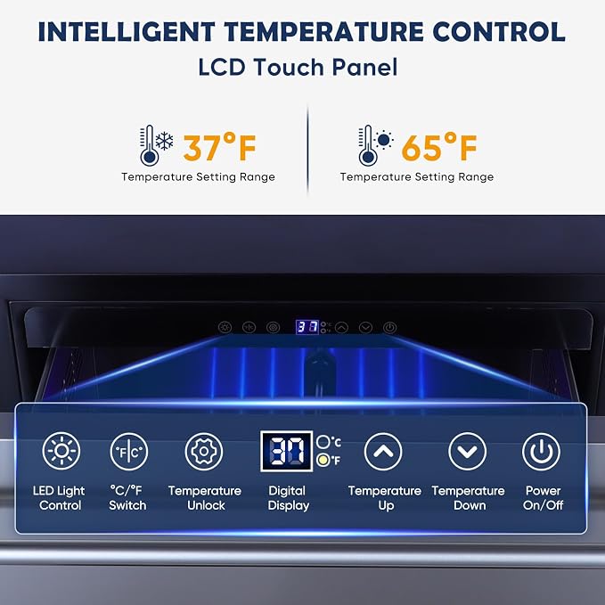 24 Inch Double Drawer Fridge, Stainless Steel Outdoor Beverage Refrigerator for Patio and Kitchen, Freestanding or Built-In, Mobile Grid Organizer, Home and Commercial Use - Image 2