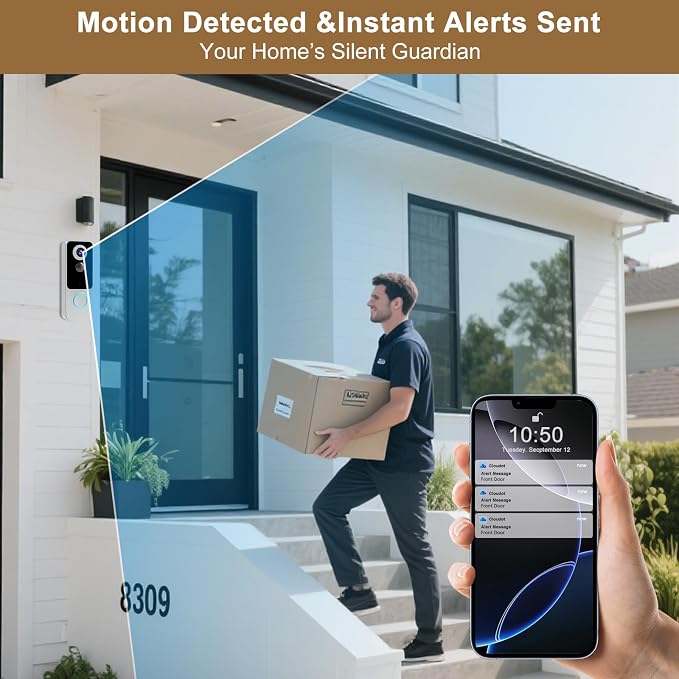 Doorbell Camera Wireless, 2K FHD Head-to-Toe Video, no Subscription, Two-Way - Image 4