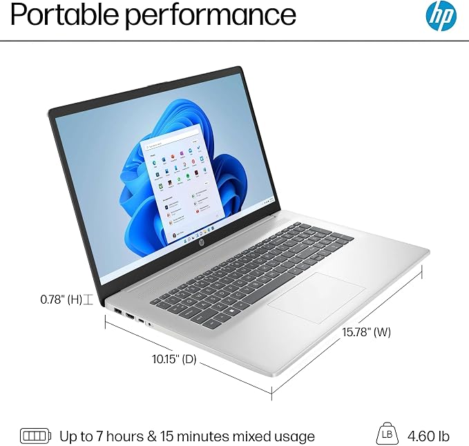 HP 17.3" Touch Laptop Computer, Intel 8-Cores i3 Processor, 16GB RAM, 512GB SSD, Ideal Laptop for Business & Students, AI Copilot, Lifetime Office 365, Windows 11 Home - Image 5
