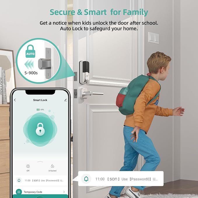 SMONET Fingerprint Smart Locks for Front Door - Image 7