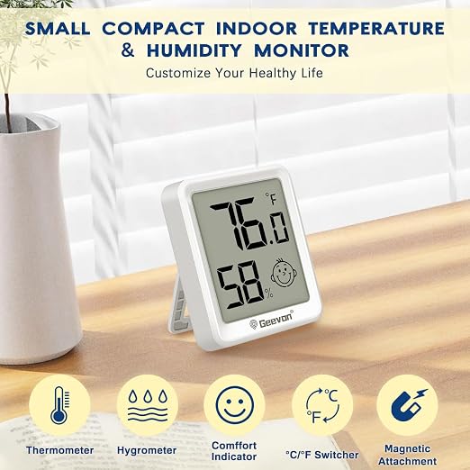Geevon 2 Pack Mini Digital Hygrometer Gauge Indoor Thermometer – LCD Monitor - Image 2