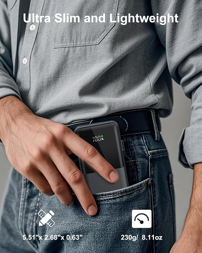 Portable Charger,Slim 10000mAh Power Bank,22.5W USB-C Fast Charging Battery Pack Compatible with iPhone 17/16/15/14/13/12 Pro Samsung Galaxy, iPad, AirPods, Android Tablets (Black) - Image 3