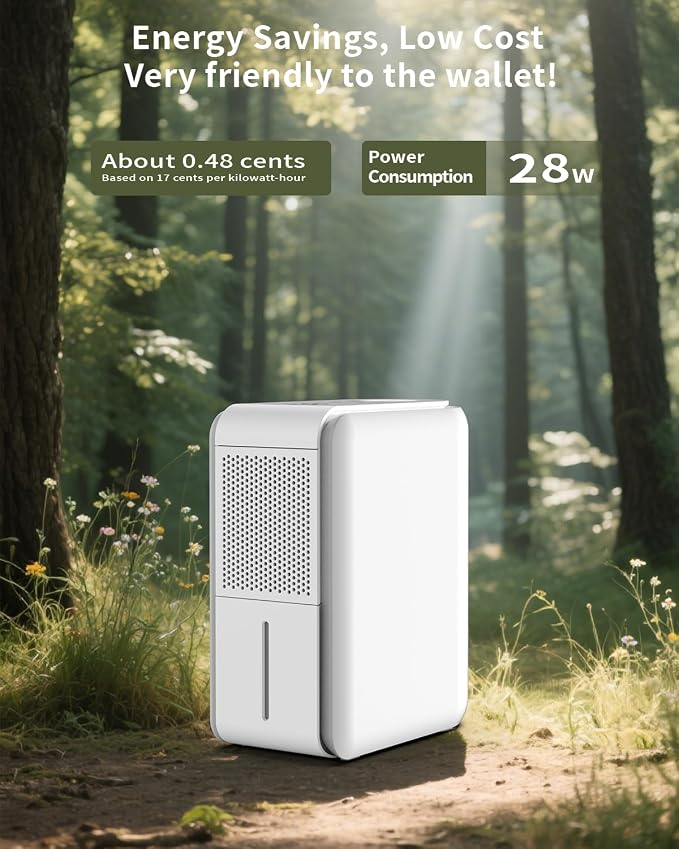 3 in 1 Dehumidifier, Humidifier & Aroma Diffuser with Air Combo One - 39Oz, Small Auto Purifier Humidity Control Quiet 27db Multifuctional Colorful Mist,for Bedroom/Bathroom/Bome/Basement(350 sq.ft) - Image 11