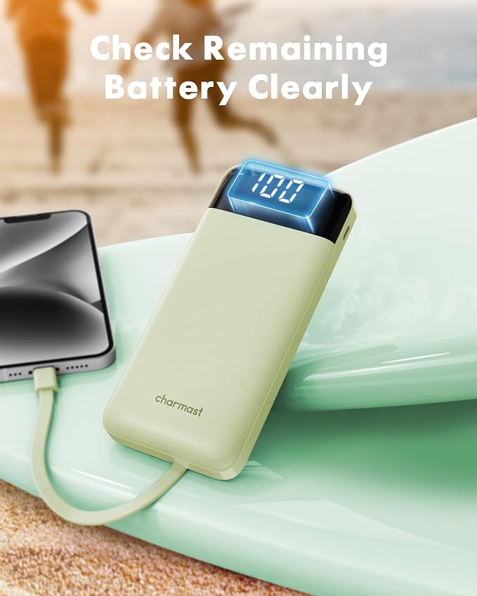 Charmast Portable Charger with Built in Cables, Power Bank with Cords Wires, Slim 10000mAh Travel Battery Pack 6 Outputs 3 Inputs 3A Fast Charging for Samsung Google Pixel LG Moto iPhone iPad - Image 7