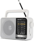 BAIJIALI AM FM SW Portable Radio - Dual Power (Battery/USB) Emergency Receiver with Loudspeaker, Transistor Design for Indoor/Outdoor, Travel & Survival Kit Ready (White, BJL-671) by Unknown