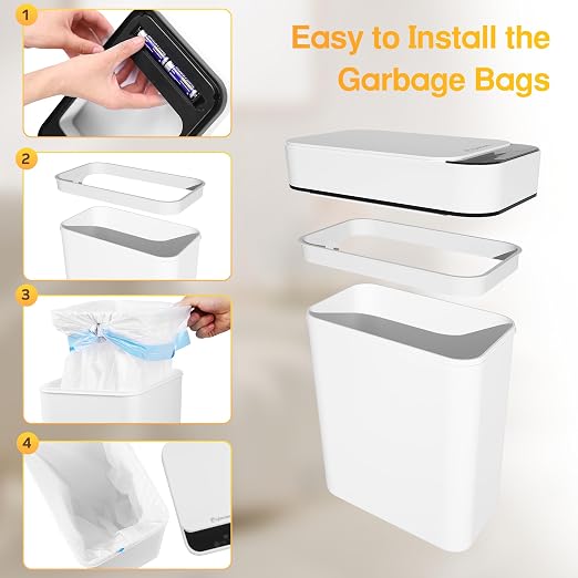 4 Gallon Bathroom Smart Touchless Trash Can - Image 5