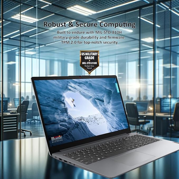Lenovo 2024 IdeaPad 1 Gen 7 Laptop, 15.6" FHD Touchscreen, Intel Core i3-1215U, 8GB RAM, 256GB SSD, SD Card Reader, HDMI, Webcam, Wi-Fi 6, Windows 11 Home, Grey - Image 2