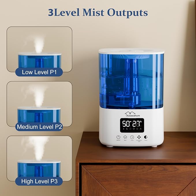 Smart Humidifiers for Bedroom, Top Fill 4L Cool Mist Air Humidifier for Large Room, Essential Oil Diffuser App Control, Fast Symptom Relief, Nightlight, 12H Quiet Runtime for Baby, Plant - Image 8