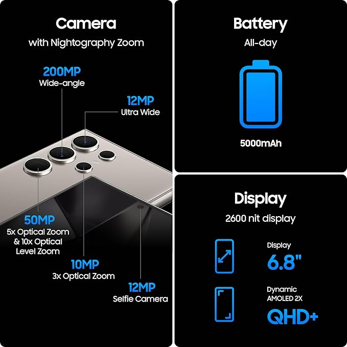 Samsung Galaxy S24 Ultra 5G, US Version, Titanium Black - Image 6