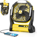 Portable Rechargeable Fan, 20000mAh Cordless Battery Powered Camping Tent Fans with SOS & LED Lantern, Small USB C Operated Outdoor Ventilador for Fishing Travel Camp Picnic Beach Office Desk Home by Unknown