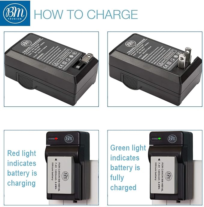 BM Premium 2 Pack of NB-10L Battery and Charger Kit - Image 4