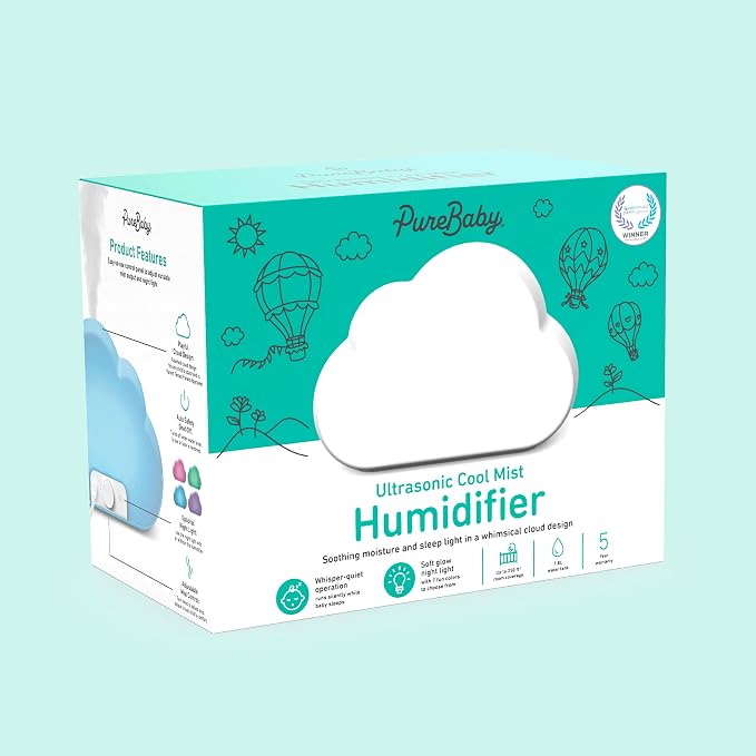 Pure Enrichment PureBaby Cloud Ultrasonic Cool Mist Humidifier Quiet Variable Mist for up to 24 Hrs Ideal for Baby Nurseries & Kids Bedrooms to Relieve Congestion Colds & Coughs, Night Light, BPA-Free - Image 7