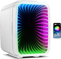 BEICHEN Mini Fridge 4L/6 Can With APP Light Controller for Gaming Room | 4L compact design| APP-controlled customized gaming light | Silent & energy-saving | AC/DC for home & auto |White by BEICHEN