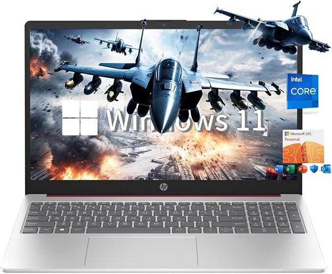HP Essential 15.6" Anti-Glare HD Laptop, Intel Quad-core Processor, 16GB RAM, 256GB Storage(128GB UFS+128GB Flash Drive), Office 365 1-Year, Upto 11 hrs Long Battery, Win11 S, (Scarlet Red) by Unknown