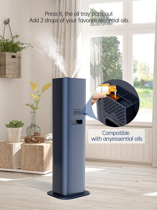 8L Smart Humidifiers for Bedroom Large Room, 2.1Gal Cool Mist Top Fill Diffuser Ambient Light, App & Remote Control, 3 Mist Modes, Quiet Humidifier for Home Office Plant (Blue) - Image 7
