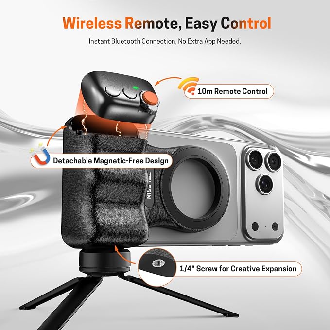 Magnetic Phone Camera Grip, Smartphone Holder Selfie Handle Snap - Image 5