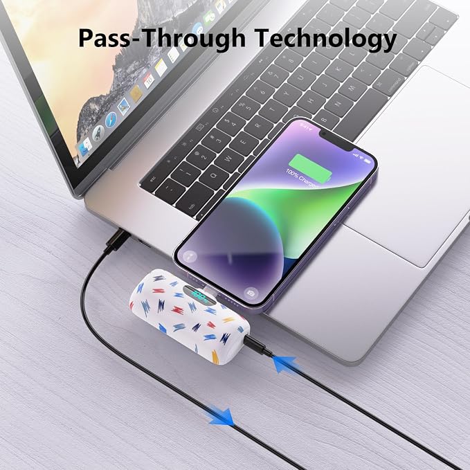 Small Portable Charger for iPhone 5000mAh, PD Fast Charging Power Bank,Mini Battery Pack Portable Phone Charger Travel Essentials for iPhone 14/14 Pro Max/13/13 Pro/12 Pro/11/XS/XR/X/8/7/6/SE Series - Image 4