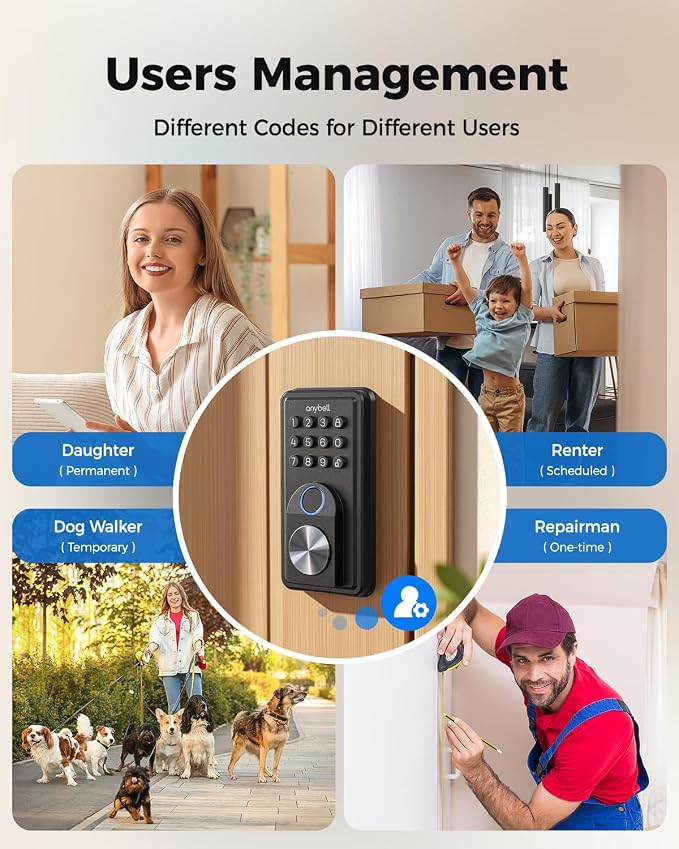 Smart Door Lock, ANYBELL Keyless Entry Door Lock Fingerprint - Image 3