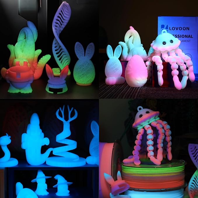 LOVOON 3D PLA Glow in The Dark Filament, Luminous Green Color Change PLA - Image 4