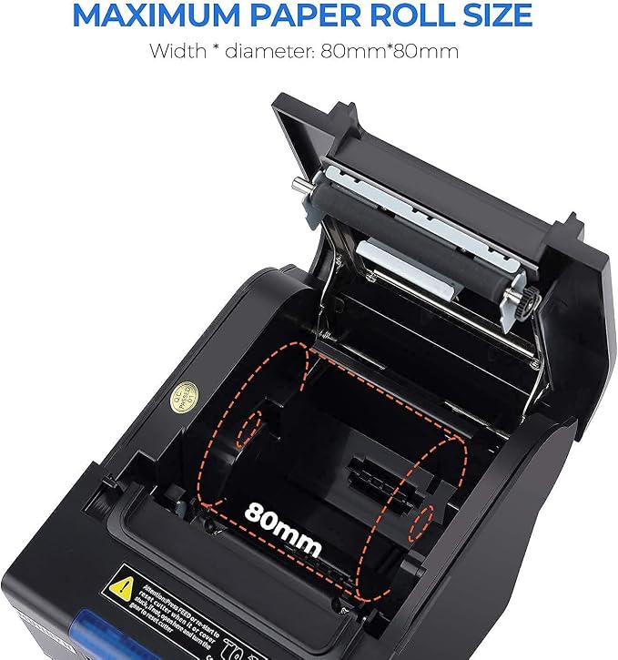 MUNBYN Receipt Printer P068, 3 1/8" 80mm Direct Thermal Printer, POS Printer - Image 7