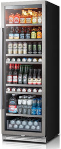 Ca'Lefort Beverage Refrigerator Cooler - 24 Inch Beverage Fridge 381 Can with Glass Door, Built-in or Freestanding Refrigerator with 3 Color LED, Drink Cooler for Soda Beer or Wine (Right-Hinged) by CaLefort
