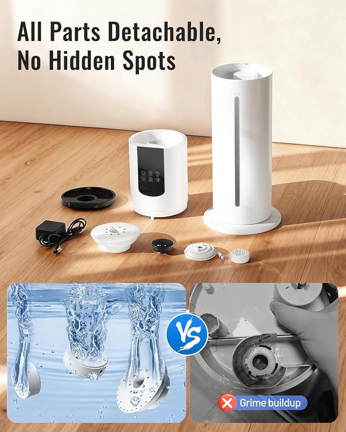 8L Humidifiers for bedroom, Humidifiers large room up to 500 sq ft, Easy to Clean Humidifier with Fully Washable Parts, Ultrasonic Cool Mist Humidifier for Home Plants Baby Nursery Office - Image 7