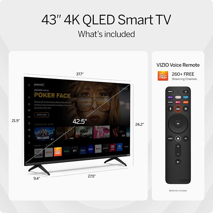 VIZIO 43-inch MQ6 Series 4K QLED HDR Smart TV w/Dolby Vision, WiFi 6E, Bluetooth Headphone Capable, AMD FreeSync & Alexa Compatibility, M43Q6M-K04, 2023 Model - Image 5