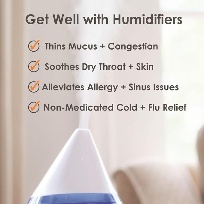 Crane Ultra-Quiet 3-in-1 Humidifier, Essential Oil Aroma Diffuser & Soothing Sleep Light - Compact 1.2 Gallon Capacity with Adjustable Night Light & Fragrance Tray - Ideal for Bedroom and Office - Image 6