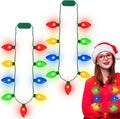 QZYL 4 Pcs Christmas Necklace, 9 LED Bulbs Christmas Light Up Necklace Bulk by QZYL