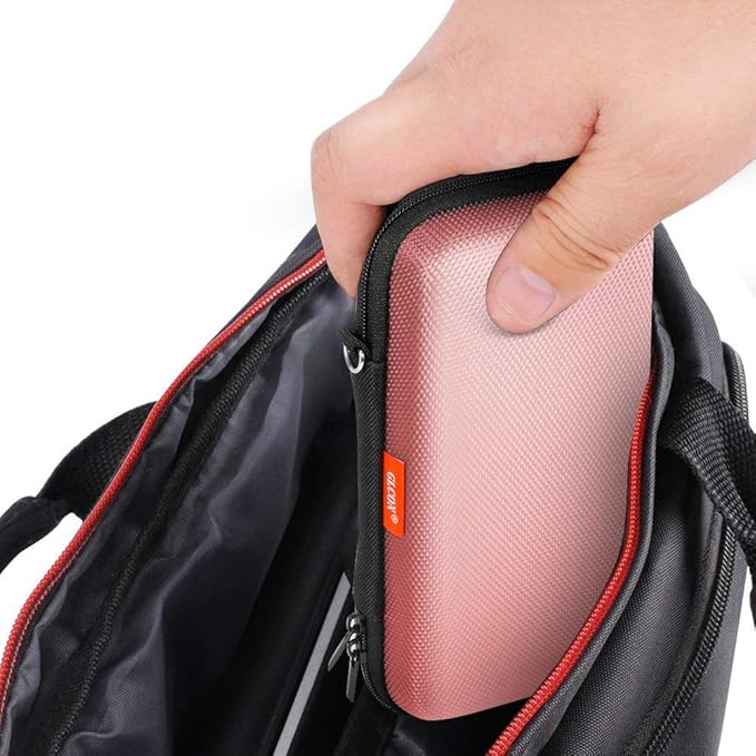 GLCON Cell Phone Carrying Case - Portable Hard EVA Charger Case - High Protection Small Zipper Travel Pouch Storage Bag Electronic Organizer for Battery, GPS, Hard Drive, Charging Cable, Cord - Pink - Image 7