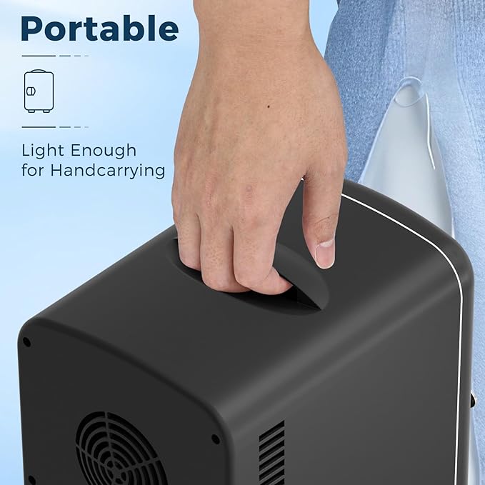 Antarctic Star 4L/6 Cans Compact Refrigerator,Portable Mini Fridge Skin Care,Cooler and Warmer for Bedroom,Car,Office & Dorm, Small Cooler for Cosmetics/Beverage/Food,BLACK - Image 7