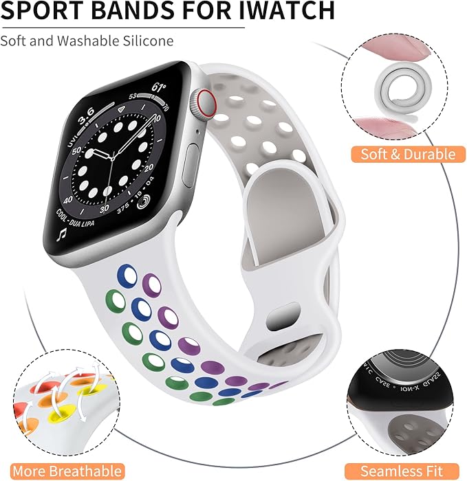 Lerobo Compatible with Apple Watch Band Series 9 41mm SE 40mm 38mm 42mm Soft - Image 8